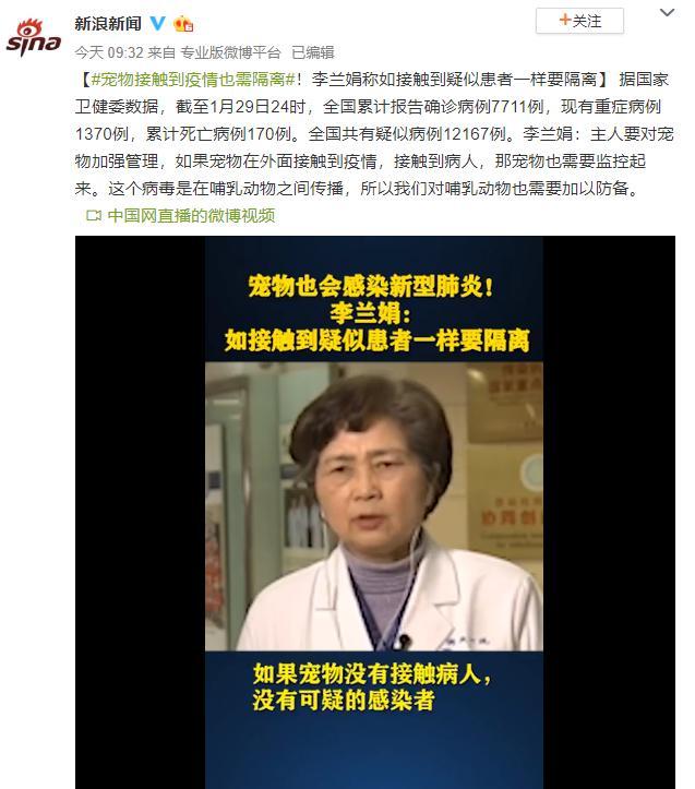 宠物接触到疫情需隔离 别听风就是雨